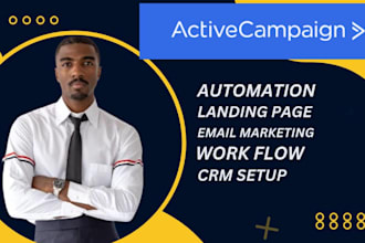 setup active campaign automation, email and landing pages
