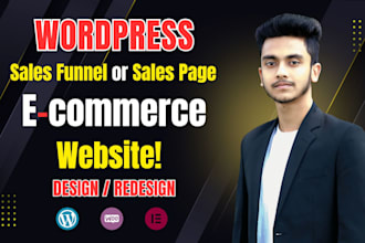 create a responsive wordpress ecommerce website and sales funnel or sales page