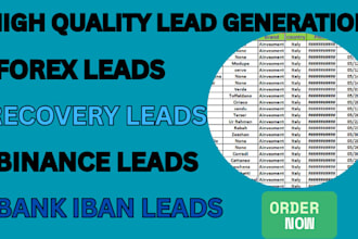 generate targeted fresh forex crypto lead, binance lead, bank iban lead coinbase