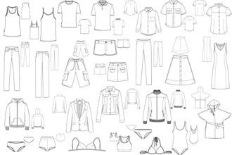 create fashion tech pack and flat sketch design