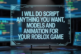 script anything you want, models and animation for your roblox game