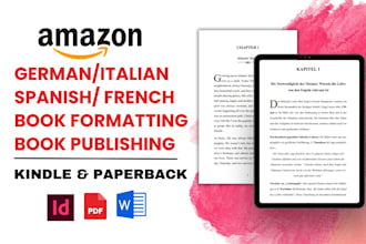 german book formatting italian kindle ebook, amazon kdp publishing spanish book