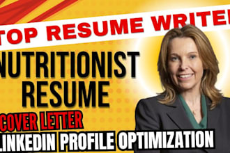 write you a professional nutritionist, medical, cv writing