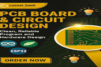 do clean pcb board and circuit design, schematics design, multilayer pcb, esp32