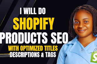 do shopify product SEO with optimized titles, descriptions, and tags