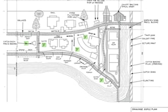 design storm water management and drainage plans with complete calculations