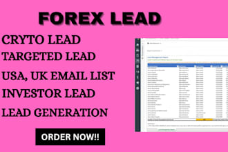 do forex leads, crypto email lists, binance, investors lead, usa, uk 2025