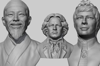 3d bust sculpt printable bust head sculpting zbrush toy model status 3d printing
