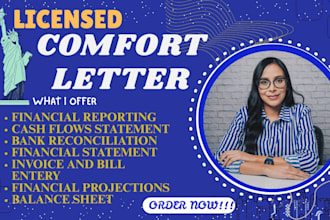 provide US CPA comfort letter, income verification letter, financial statement