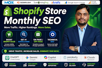 boost shopify sales organically with full monthly shopify store SEO package