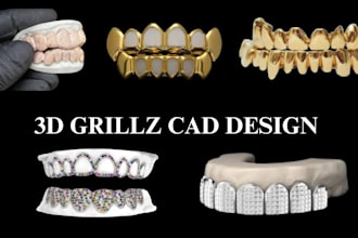 design custom 3d cad grilz, ring, necklace, and jewelry for printing