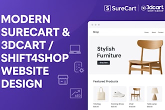 design surecart website 3dcart website design shift4shop website product listing