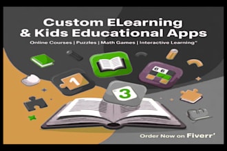 build kid learning app, elearning app online course app kid puzzle app, math app