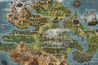 design custom fantasy maps for dnd, novels, games, or worldbuilding