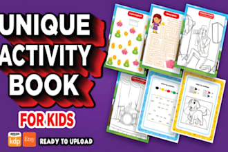 design kids worksheets, activity books, preschool coloring pages workbook covers