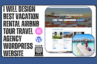 create best vacation rental, airbnb tour, travel agency wordpress website