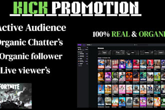 do real superfast kick promotion to usa, uk to gain organic active followers