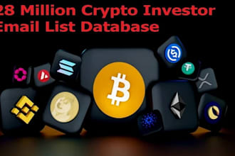 provide you 28 million crypto investor email list database on USA, UK, canada