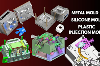 create and manufacture plastic injection mold silicone mold design cad design
