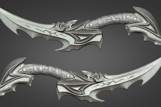 do digital 3d assets,gaming props for 3d printing,warcraft 3d weapon stl,fantasy