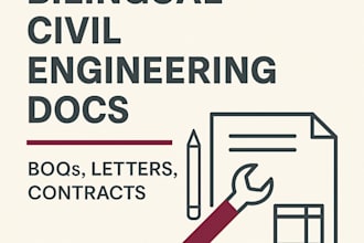 prepare, format bilingual boqs, letters, and civil documents