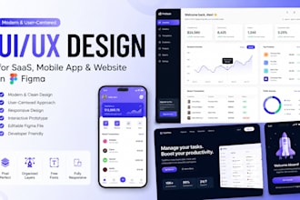 design modern UI UX for saas, mobile app and website in figma