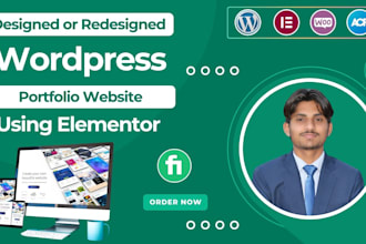 designed or redesigned personal portfolio wordpress website using elementor