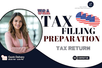 prepare and e file US tax returns for individual and business 1040, 1120, 1065