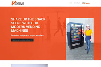 design vending machine website, vending atm website vending machine landing page
