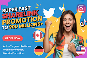 share shoutout promotion website link to 900m twitter, ig, fb, tiktok audience