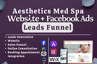 create aesthetic clinic website, set highly converting med spa marketing funnel