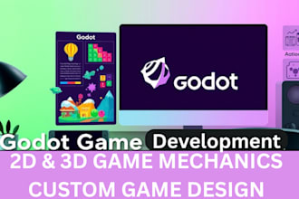 develop 2d 3d games using godot engine, godot game development, game mechanics