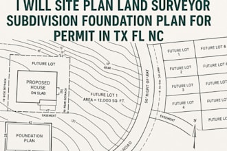 do site plan land surveyor subdivision foundation plan for permit in tx fl nc