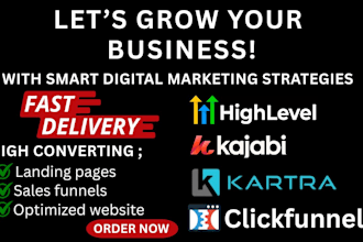 design gohighlevel kajabi website thrivecart kartra sales funnel landing page ai