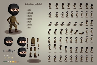 create 2d game character sprite sheet for your indie game