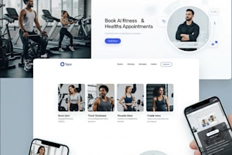 design ai fitness website, gym web, ai healthcare, appointment booking website