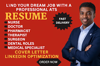 write healthcare resumes for medical, nursing, pharmacist and intern roles