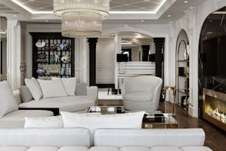 renovate 3d photorealistic villa, cozy living room,garden render,dinning, facade