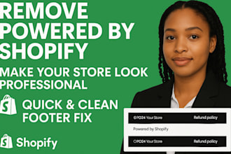 remove powered by shopify from the store footer and add trust badge