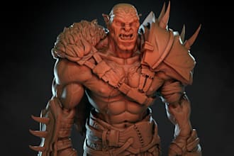 sculpt 3d action posed character, 3d armor sci fi mech, robot, daz3d, army stl