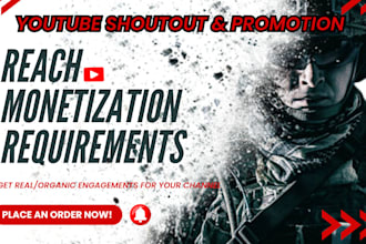 reach monetization requirements, shoutout, promote yt x ig fb to 200m audience