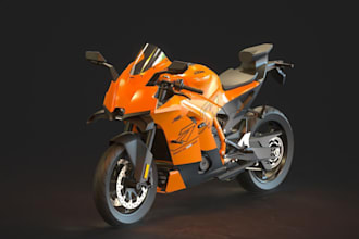 deliver 3d racing street bike animation, ktm bike, clean topology and textures,