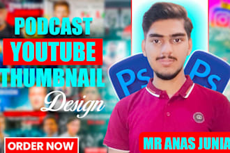 create podcast youtube thumbnail design