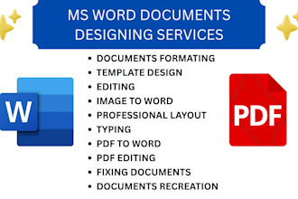 create, format, edit, design ms word documents perfectly