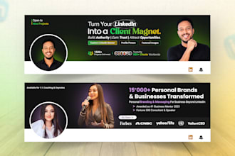 design a professional linkedin banner for personal and business branding