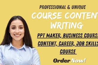 be your ppt maker, business course content, career course, job skills course