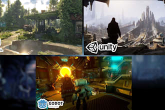 develop unity, godot, unreal engine top quality 2d or 3d games