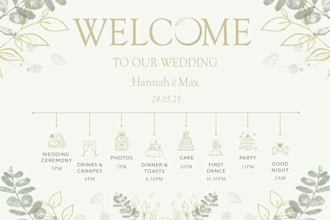 design elegant wedding invitations, postcards, flyers and signage