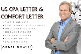 write US cpa mortgage letter profit and loss income statement cpa comfort letter