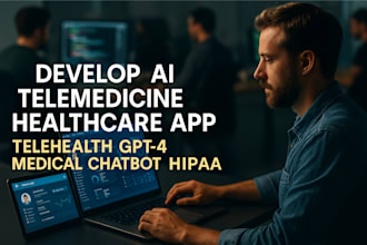 develop ai telemedicine healthcare app telehealth gpt4 medical chatbot hipaa